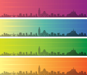 Murcia Multiple Color Gradient Skyline Banner