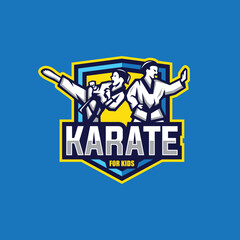 Karate for Kids sport logo. Esport logo. Vector.