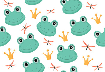 Frog seamless pattern