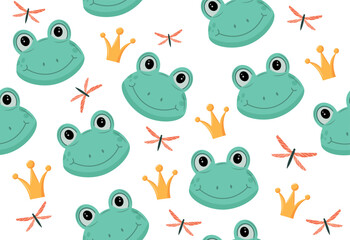 Fototapeta premium Frog seamless pattern