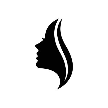 Beauty girl face logo.