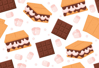 Seamless pattern with smores