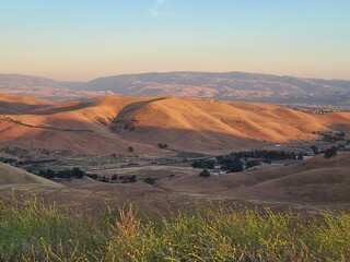 Sunset light on the hills of the Diablo Range, San Ramon, California