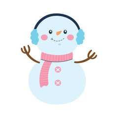 cute snowman with scarff