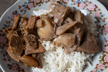 home cooking, jackfruit vegetables and beef