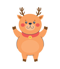 cute reindeer christmas character