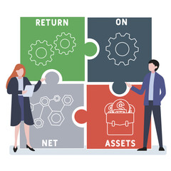 RONA Return On Net Assets acronym. business concept background. vector illustration concept with keywords and icons. lettering illustration with icons for web banner.
