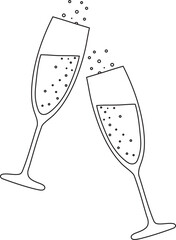 Two glasses of champagne illustration © Shin Design