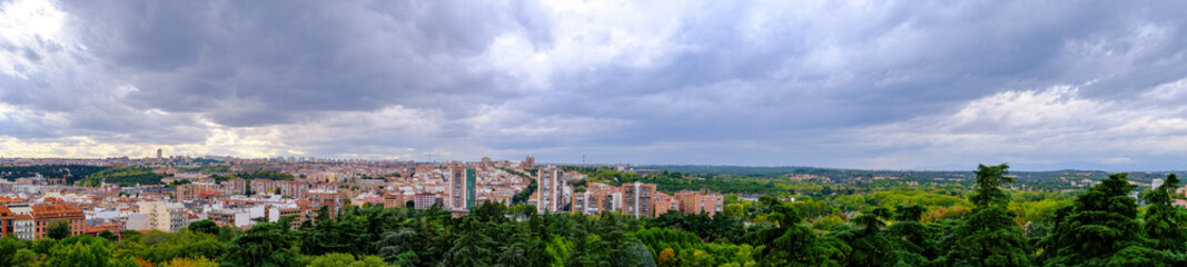 Panoramic view of Madrid in Spain