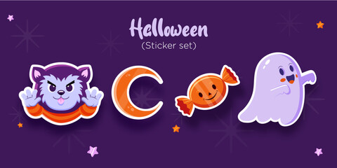 Fototapeta na wymiar Halloween Sticker set Images