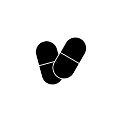 Pills icon vector illustration. capsule icon. Drug sign and symbol