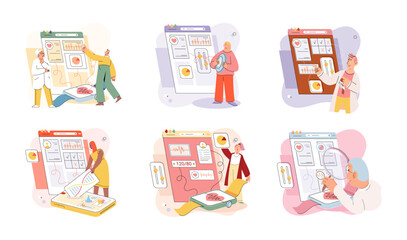 Online medical consultation and support metaphor. Online doctor. Healthcare services, Ask doctor. Tele medicine e-health service. Therapist videocalling phone screen. Diagnosis treatment of patients