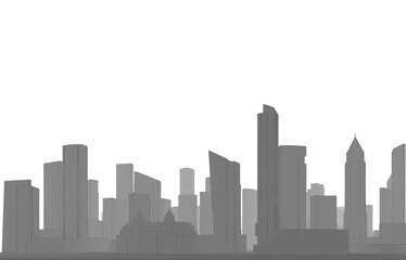 Naklejka premium City drawing 3d illustration