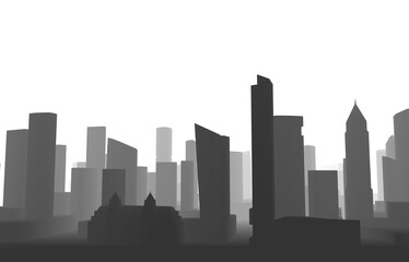 Naklejka premium City drawing 3d illustration