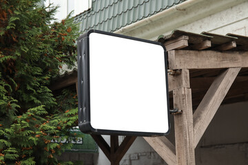 Modern blank advertising billboard on city street