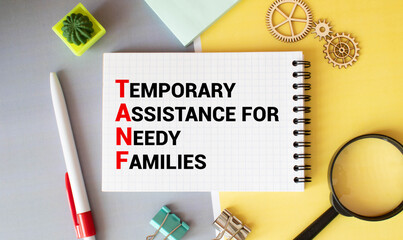 Temporary Assistance for Needy Families TANF is shown on a photo using the text.