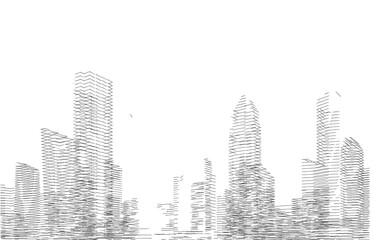 City drawing 3d illustration