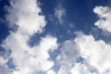 Obraz premium Blue sky with white clouds.