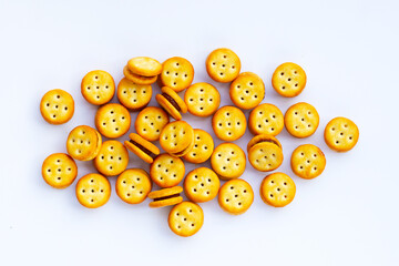 Fototapeta premium Pineapple Biscuits isolated on white background.