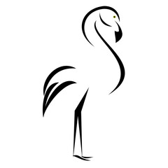 flamingo stylized with black lines