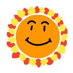 smiling sun isolated , graphic design for presentation, marketing, art, illustration, t-shirt design, cartoon, comic, advertising, online media