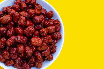 Chinese jujubes isolated on white background.