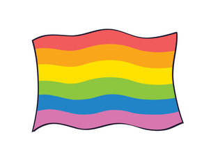 LGBT queer pride rainbow flag isolated icon