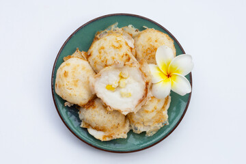 Khanom Krok, Thai coconut milk dessert. Coconut rice pancake - obrazy, fototapety, plakaty