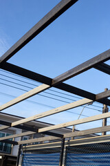 Steel roof structure. Build a room addition