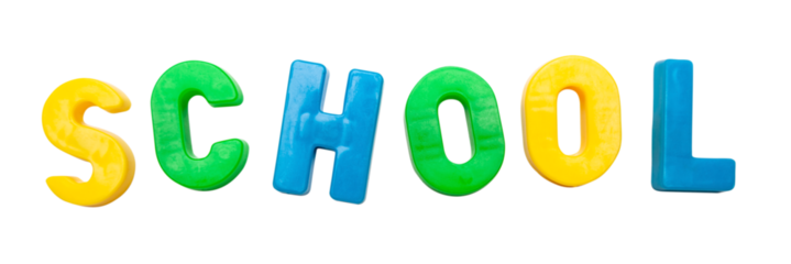 Transparent PNG Magnetic Plastic Letters Spelling School.