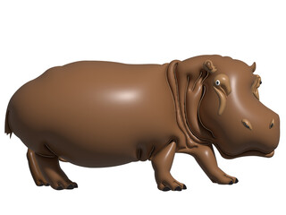 hippopotamus in transparent background image