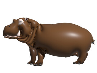 hippopotamus in transparent background image