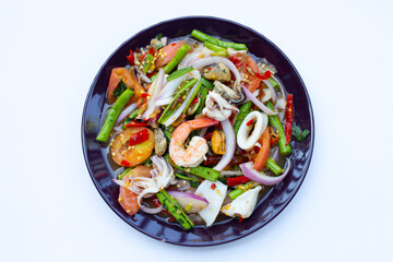 Thai spicy salad with seafood