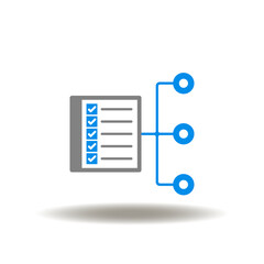 Vector illustration of checklist flowchart. Icon of compliance. Symbol of roles and responsibilities.