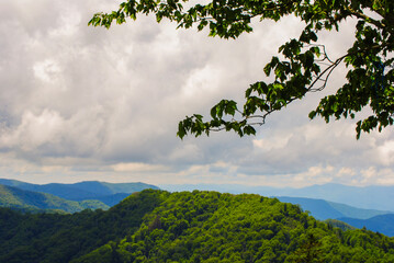 clouds in the mountains