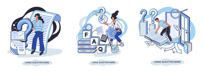 Ladge question mark metaphor. Problem and solution concept, question mark. Ask questions and receive answers. Online support center. Solving complex issues, why sign forum. FAQ frequently asked help