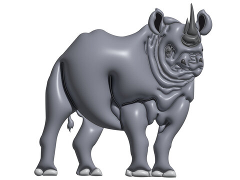 Rhino in transparent background image format.