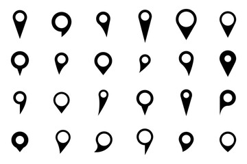 Conjunto de iconos de ubicación. Ilustración vectorial - obrazy, fototapety, plakaty