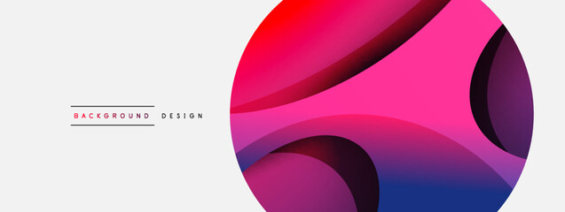 Creative geometric wallpaper. Minimal abstract background. Circle and wave composition vector illustration for wallpaper banner background or landing page