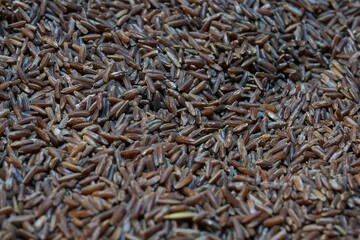 Brown rice, red glutinous rice, uncooked