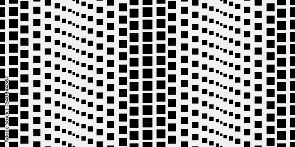 Aufkleber large and small black squares on a white background. vector from cubes of squares from large to smal