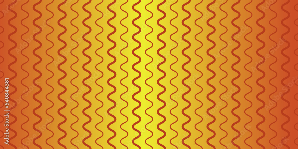 Poster Thick and thin wavy vector stripes in a vertical position. Vector seamless for print and decorations. Orange gradient seamless background.