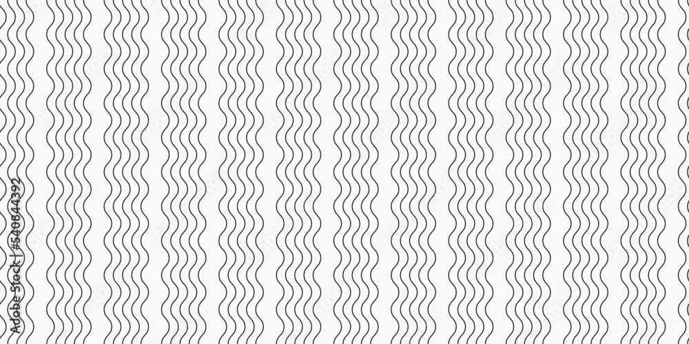 Poster Five wavy lines are repeated on a white background. The vector is simple wavy, five stripes in a row.