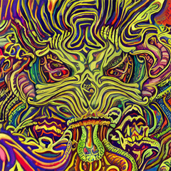 Abstract face background digital paint art illustration vector