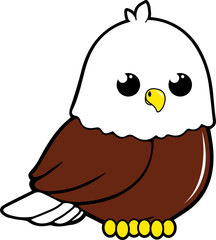 Cute Bald Eagle Cartoon Mascot Vector Illustration