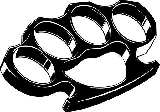 Black and White Brass Knuckle Illustration