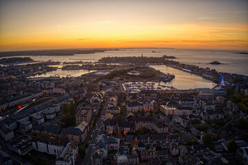 Aerial View of the Vacation City of Saint Malo, France
