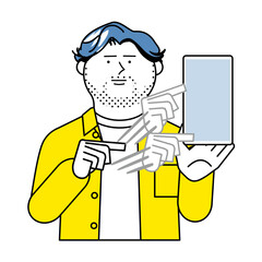 スマホを操作する男性