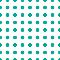 Hand drawn vector,  seamless pattern white polka dots on blue background.