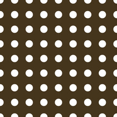 Hand drawn vector,  seamless pattern white polka dots on blue background.